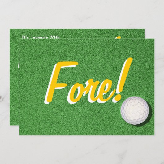 Invitation Fore - 70e anniversaire de golf (Devant / Derrière)