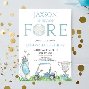 Invitation Fore Blue Golf 4e fête d'anniversaire
