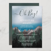 Invitation Forest Adventure Await Boy Baby shower (Devant / Derrière)