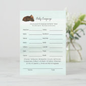 Invitation Forest Adventure Bears Baby Language Game Card (Debout devant)