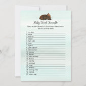 Invitation Forest Adventure Bears Baby Word Scramble Card (Devant)