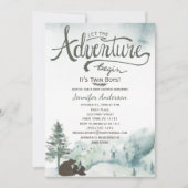 Invitation Forest Adventure Boy Country Twin Boys Baby shower (Devant)