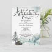 Invitation Forest Adventure Boy Country Twin Boys Baby shower (Debout devant)