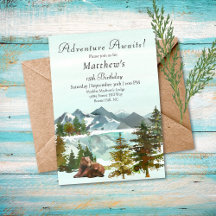 Forest Adventure Boy Ours Rustiques Fête d'anniver