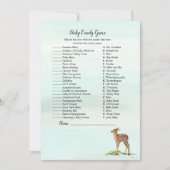 Invitation Forest Adventure Deers Baby shower Candy Game (Devant)