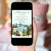 Invitation Forest Adventure Girl Rustic Bears Baby shower