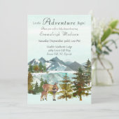 Invitation Forest Adventure Rustic Deer Baby shower (Debout devant)