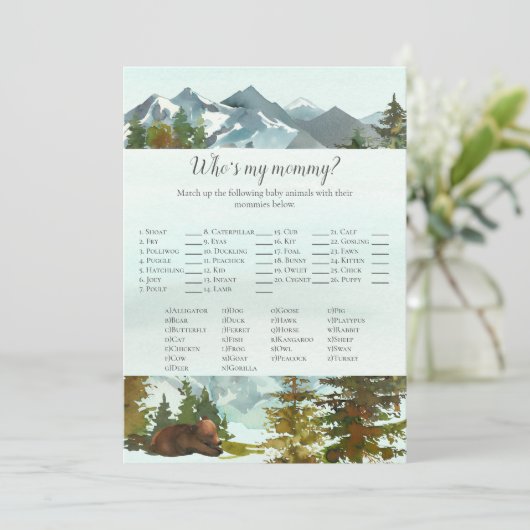 Invitation Forest Adventure Who's My Maman Bears Game (Debout devant)