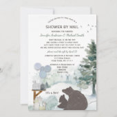 Invitation Forest Boy Pays Bear Deer Mail Baby shower (Devant)