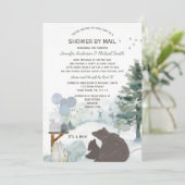 Invitation Forest Boy Pays Bear Deer Mail Baby shower (Debout devant)