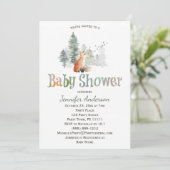 Invitation Forest Country Fox Baby shower (Debout devant)