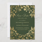 Invitation Forest Foliage Magical Photo Wedding Save Date (Devant)