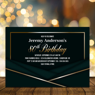 Invitation Forest Green 80e fête d'anniversaire