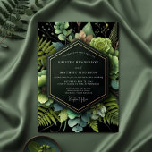 Invitation Forest Green Botanical Romance Wedding