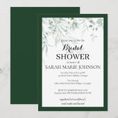 Invitation Forest Green Bridal Shower (Devant / Derrière)