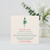 Invitation Forest Green & Red | Christmas Wedding Thank You (Debout devant)