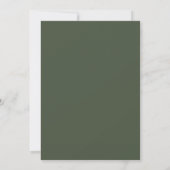 Invitation Forest Green | Script moderne Mariage simple (Dos)