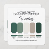 Invitation Forest Green Wedding Color Palette Card (Devant / Derrière)
