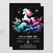 Invitation Forest Horse Birthday (Devant / Derrière)