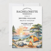 Invitation Forest Lake Camping Bachelorette Week-end (Devant)