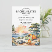 Invitation Forest Lake Camping Bachelorette Week-end (Debout devant)