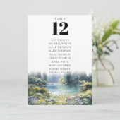 Invitation Forest Lakeside Floral Table Number Seating Chart (Debout devant)