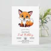 Invitation Forest Magic Digital Fox 1er anniversaire (Debout devant)