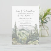 Invitation Forest Mountain Adventure Fête des mariées (Debout devant)
