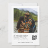 Invitation Forest Mountains Script moderne QR Code Mariage (Dos)