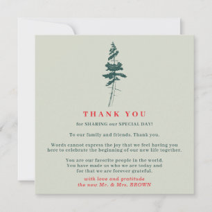 Invitation Forest Pine Indie Green Red Boho Rustique merci