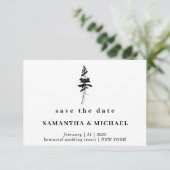 Invitation Forest Pine tree Indie Rustic Enregistrer la date (Debout devant)