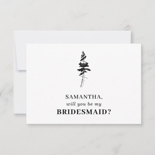 Invitation Forest Pine tree Indie Serez-vous ma servante d'ho (Devant)