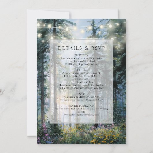 Invitation Forest String Lights Floral All In One Wedding (Dos)