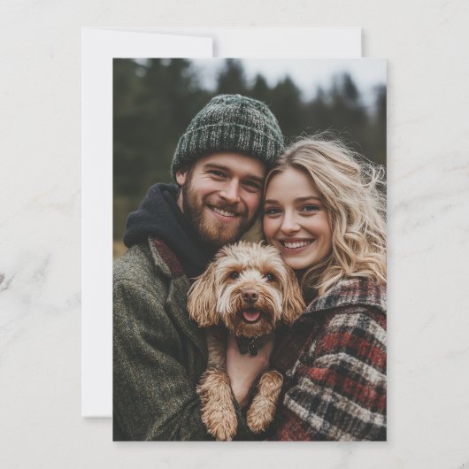 Invitation Forest String Lights Floral Rustic Wedding Photo (Dos)