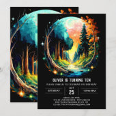 Invitation Forest Timber Wonderland Anniversaire (Devant / Derrière)