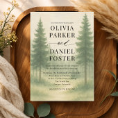 Invitation Forest Trees Watercolor Destination Wedding 