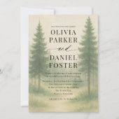 Invitation Forest Trees Watercolor Destination Wedding  (Devant)