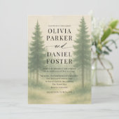 Invitation Forest Trees Watercolor Destination Wedding  (Debout devant)