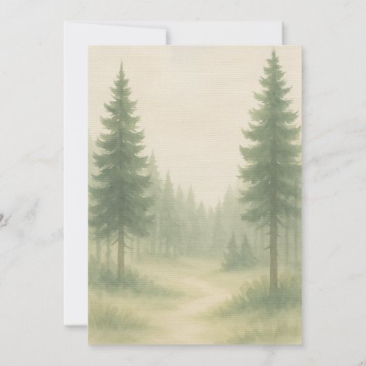 Invitation Forest Trees Watercolor Destination Wedding  (Dos)