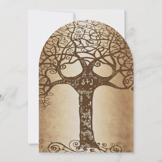 Invitation Forest Wedding Tree on Brown Paper Wedding (Dos)