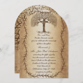 Invitation Forest Wedding Tree on Brown Paper Wedding (Devant / Derrière)