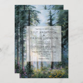 Invitation Forest Wildflowers Floral QR Code Wedding (Devant / Derrière)