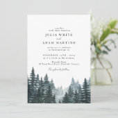 Invitation Forest Winter Pines Wedding Invite (Debout devant)