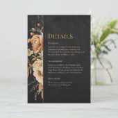 Invitation Forest Witch Black Floral Wedding Details Card (Debout devant)