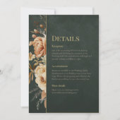 Invitation Forest Witch Green Floral Wedding Details Card (Devant)