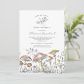 Invitation Forest Woodland Mushrooms Baby Shower (Debout devant)