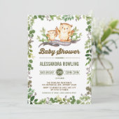 Invitation forestier du Baby shower Owl Woodland G (Debout devant)
