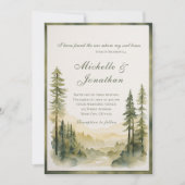 Invitation Forêt À feuillage persistant encadrée Mariage de l (Devant)