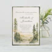 Invitation Forêt À feuillage persistant encadrée Mariage de l (Debout devant)