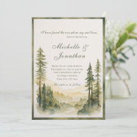 Forêt À feuillage persistant encadrée Mariage de l
